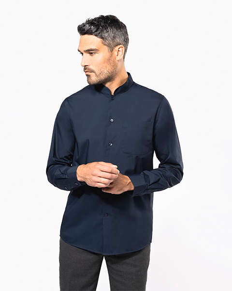 Camisa cuello mao manga larga
